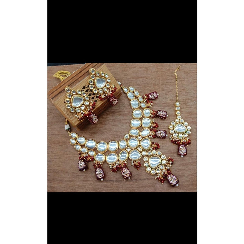 Akruti Collection Gold Plated Kundan Necklace Set