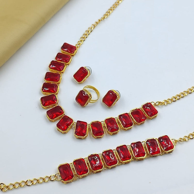 Akruti Collection Gold Plated Combo Set