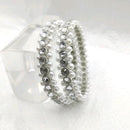 Star Bangles Silver Plated Pearl Bangle Set
