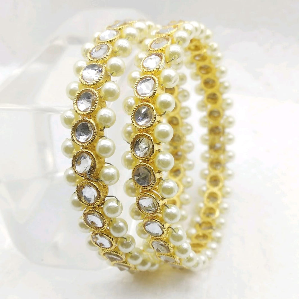 Star Bangles  Gold Plated Pearl Bangle Set