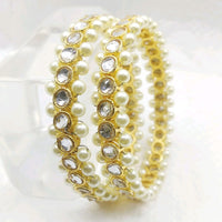 Star Bangles  Gold Plated Pearl Bangle Set