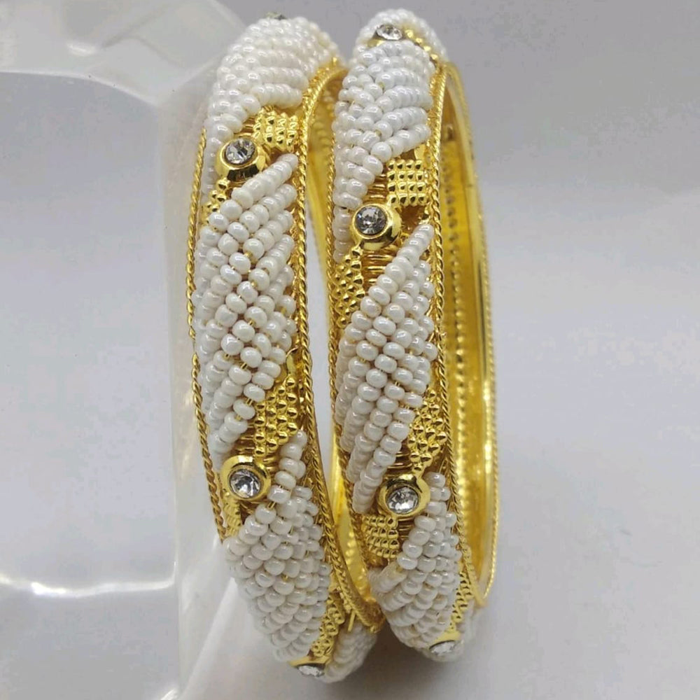 Star Bangles  Gold Plated Pearl Bangle Set