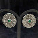 Infinity Jewels Oxidised Plated Pota Stone Stud Earrings