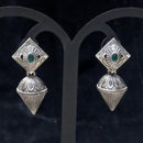 Infinity Jewels Oxidised Plated Pota Stone Dangler Earrings