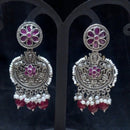 Infinity Jewels Oxidised Plated Pota Stone Dangler Earrings