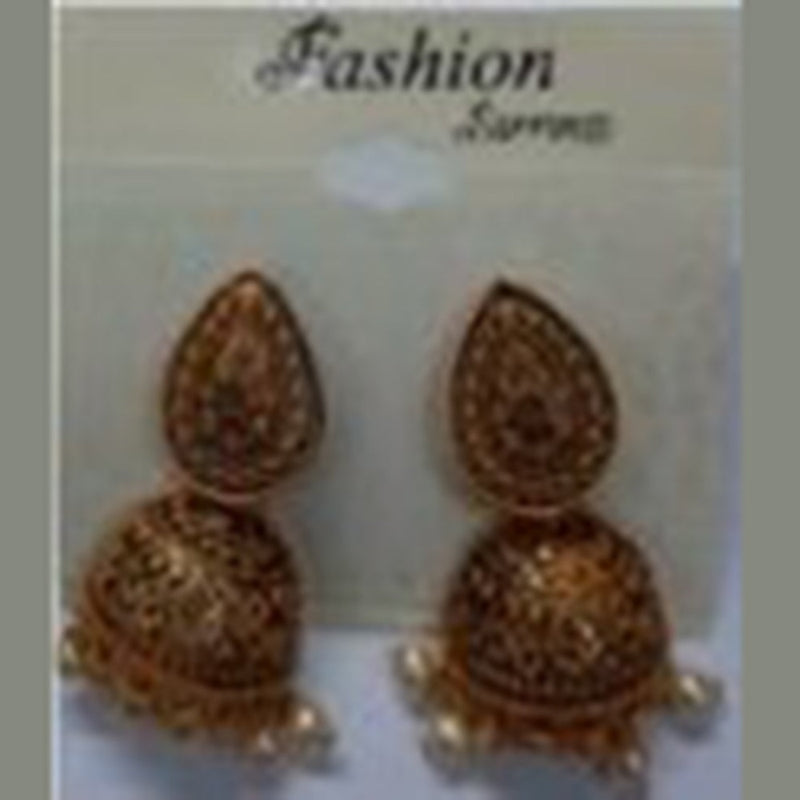 Infinity Jewels Gold Plated Jhumki Earrings