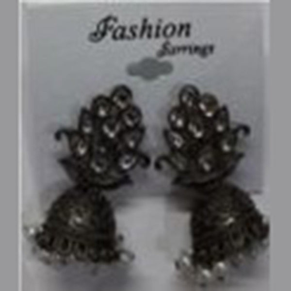 Infinity Jewels Oxidised Plated Jhumki Earrings