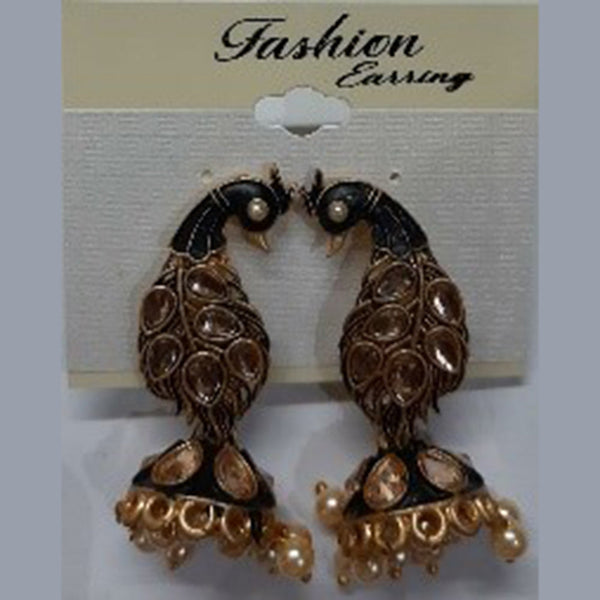 Infinity Jewels Gold Plated Peacock Jhumki Earrings