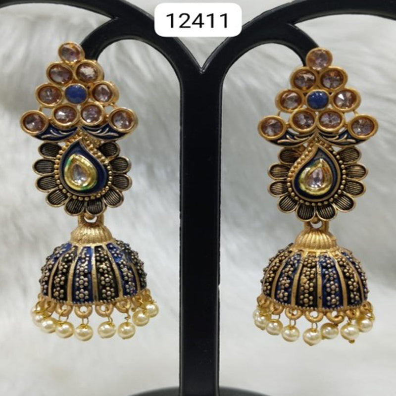 Infinity Jewels Gold Plated Austrian Stone Jhumki Earrings