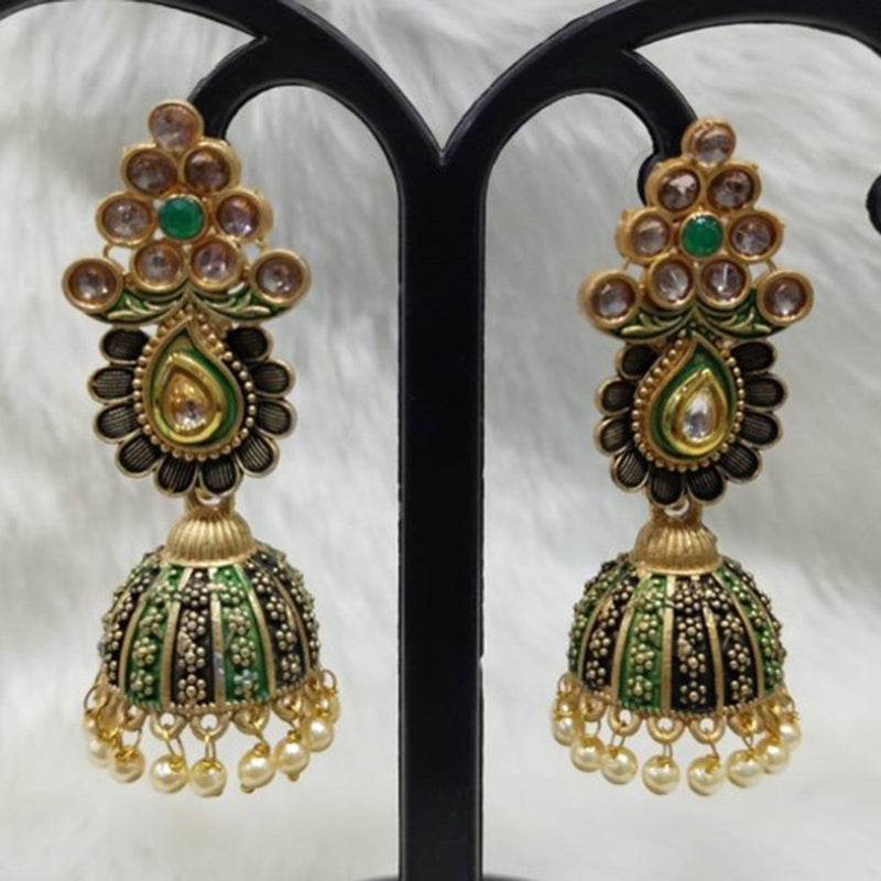 Infinity Jewels Gold Plated Austrian Stone Jhumki Earrings