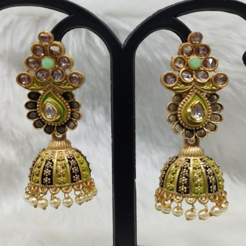 Infinity Jewels Gold Plated Austrian Stone Jhumki Earrings