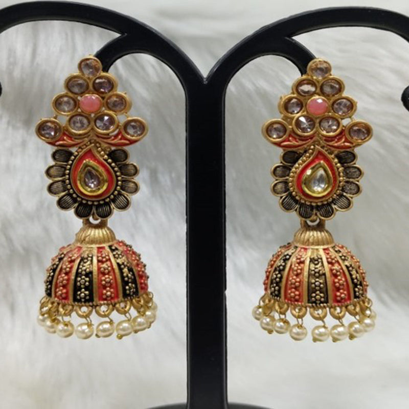 Infinity Jewels Gold Plated Austrian Stone Jhumki Earrings