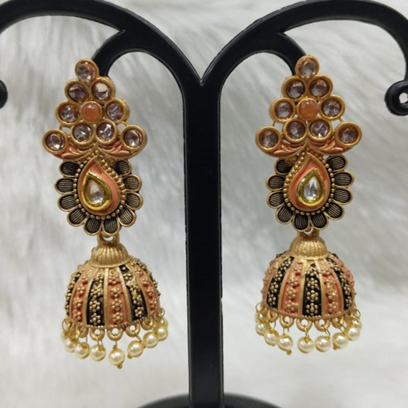 Infinity Jewels Gold Plated Austrian Stone Jhumki Earrings