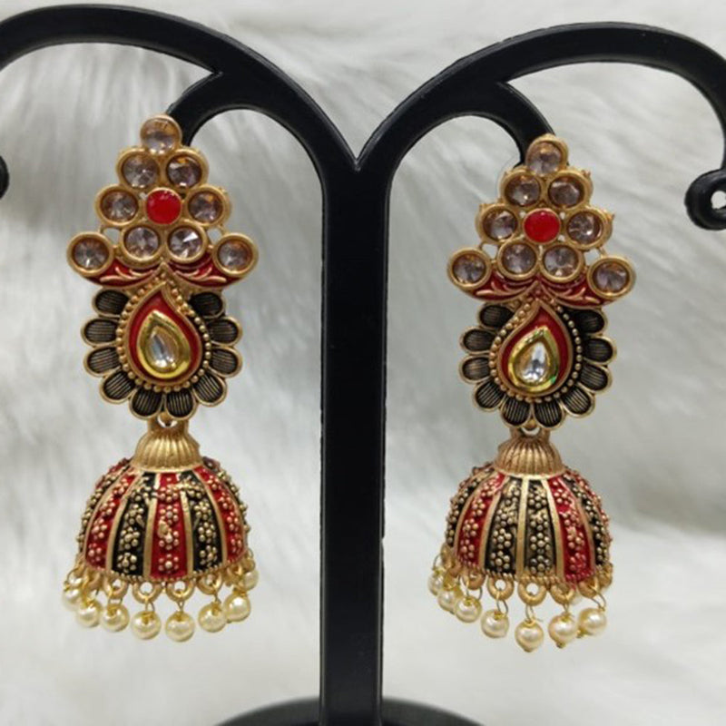 Infinity Jewels Gold Plated Austrian Stone Jhumki Earrings