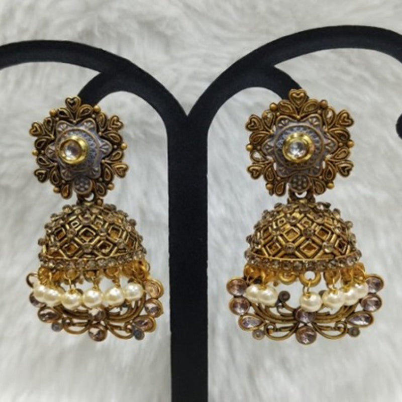 Infinity Jewels Gold Plated Austrian Stone Jhumki Earrings