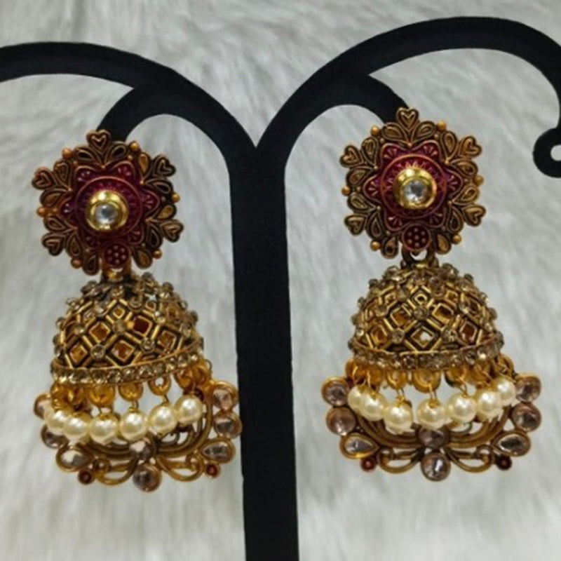 Infinity Jewels Gold Plated Austrian Stone Jhumki Earrings