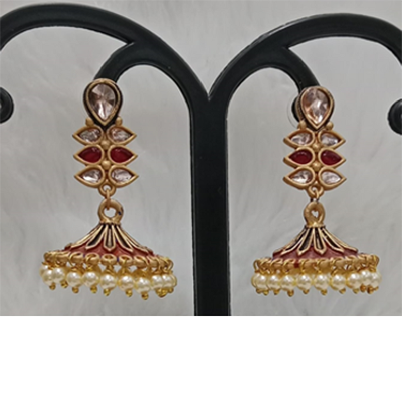 Infinity Jewels Gold Plated Jhumki Earrings