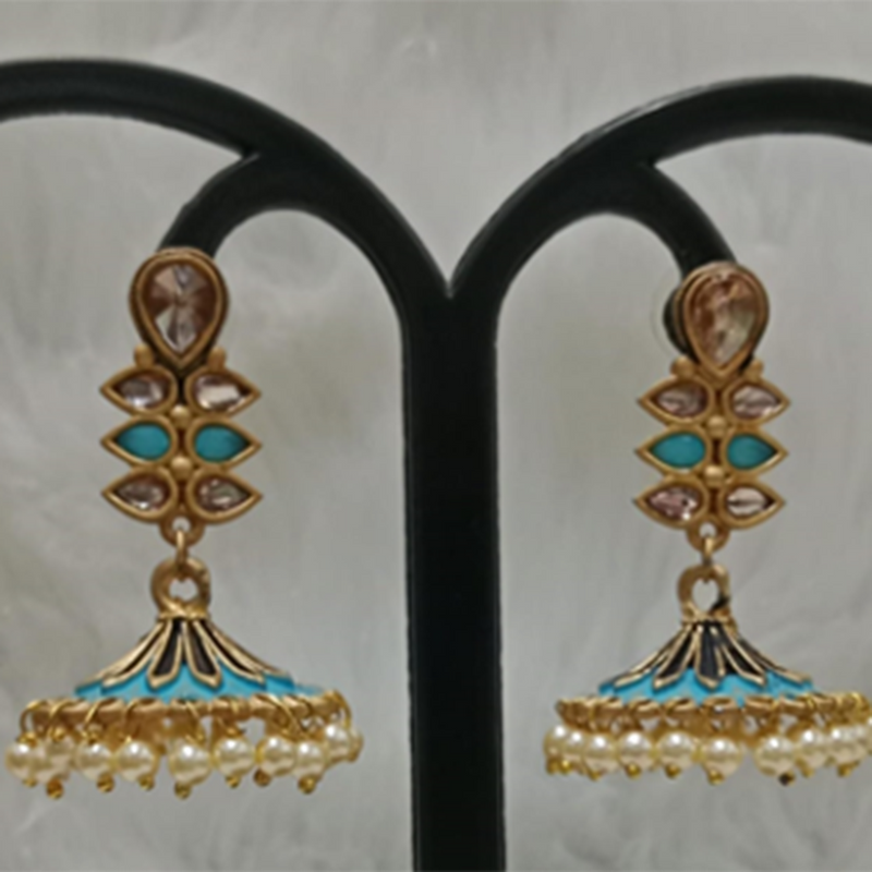 Infinity Jewels Gold Plated Jhumki Earrings