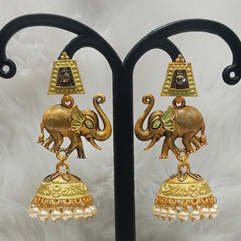 Infinity Jewels Gold Plated Jhumki Earrings