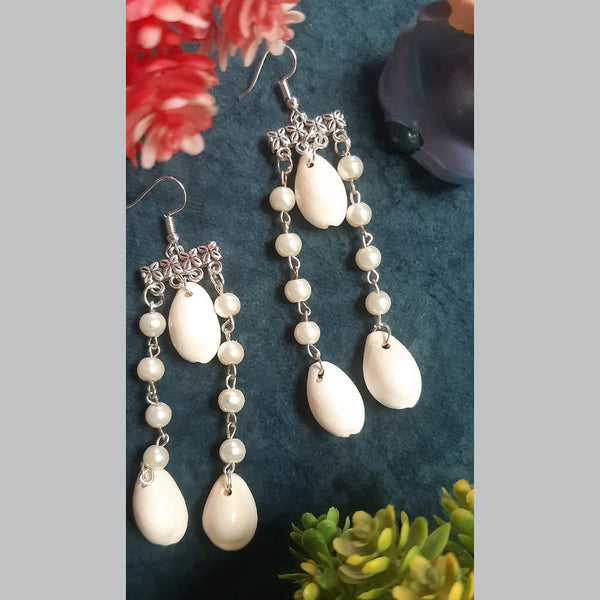 Shrijicreation Handmade Pearl & Shell Dangler Earrings