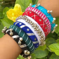 Shrijicreation Cloth Oxidised Bangles Assorted Design (Single Piece)