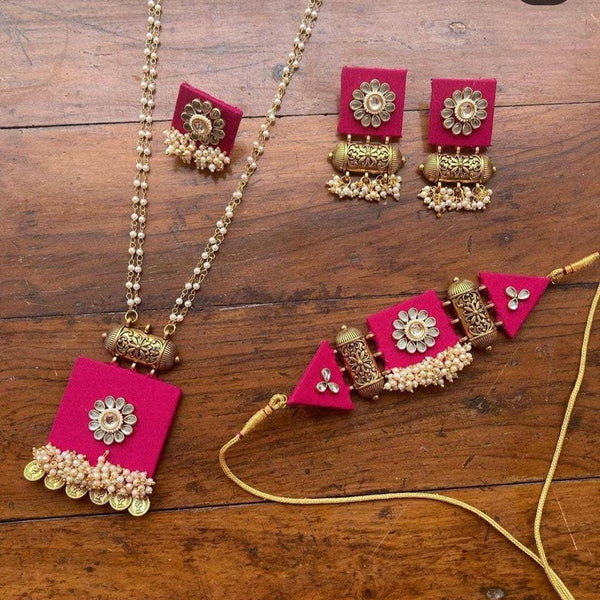 Shrijicreation Handmade Gold Plated Necklace Set