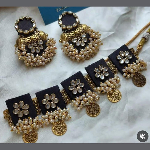 Shrijicreation Gold Plated Handmade Choker Necklace Set