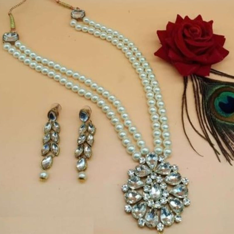 Palak Art Gold Plated Crystal Stone Necklace Set