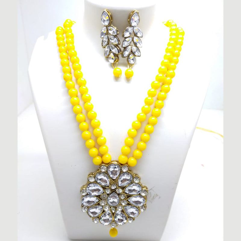 Palak Art Gold Plated Crystal Stone Necklace Set