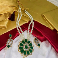 Palak Art Gold Plated Crystal Stone Necklace Set