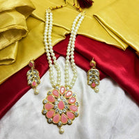 Palak Art Gold Plated Crystal Stone Necklace Set