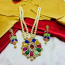 Palak Art Gold Plated Crystal Stone Necklace Set