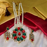 Palak Art Gold Plated Crystal Stone Necklace Set