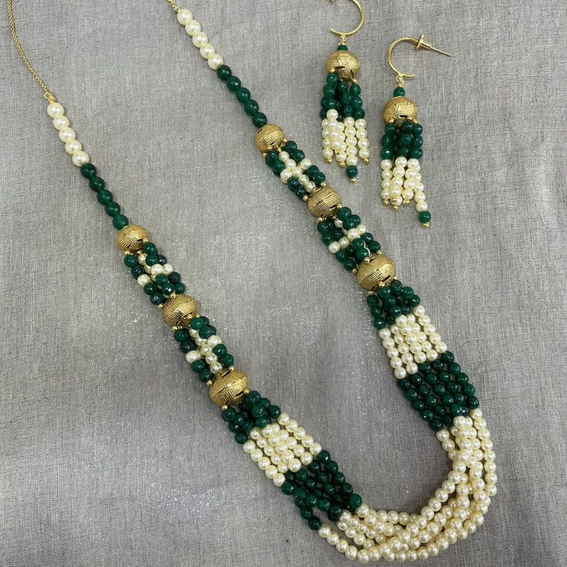 Jyoti Arts Gold Plated Beads Long Necklace Set