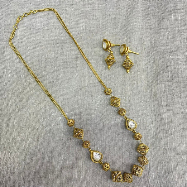 Jyoti Arts Gold Plated Beads Long Necklace Set