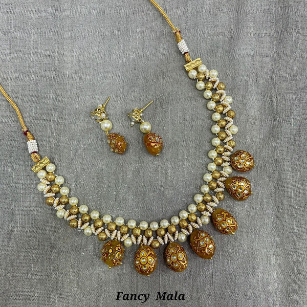 Jyoti Arts Gold Plated Beads Necklace Set