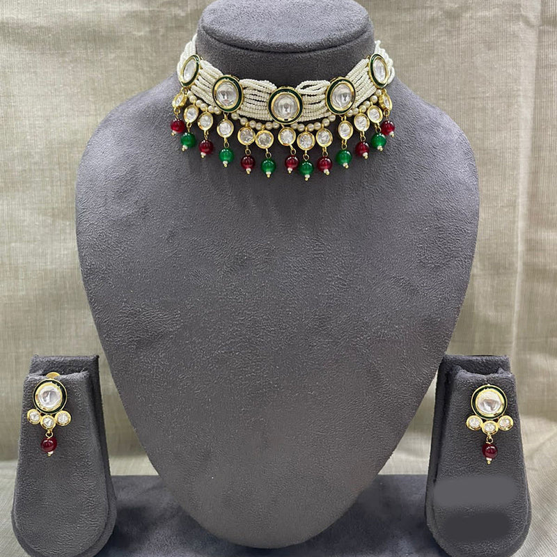 Jyoti Arts Gold Plated Kundan Choker Necklace Set