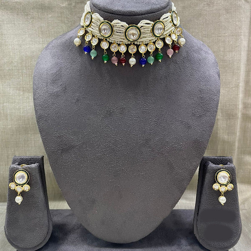 Jyoti Arts Gold Plated Kundan Choker Necklace Set