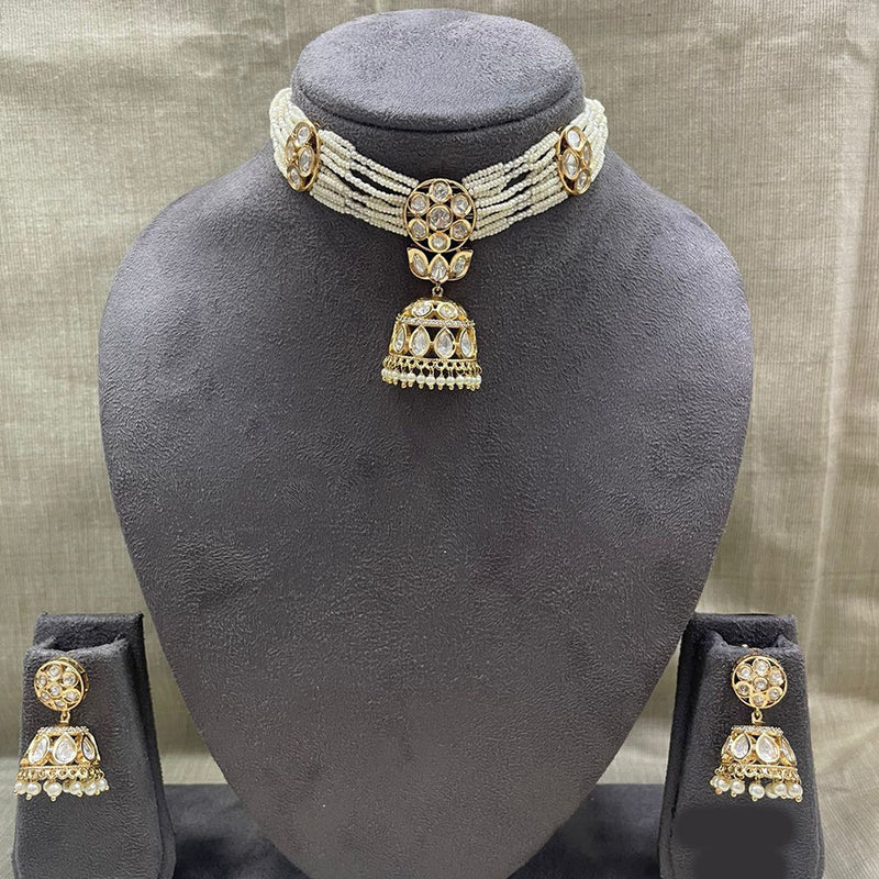 Jyoti Arts Gold Plated Kundan Choker Necklace Set