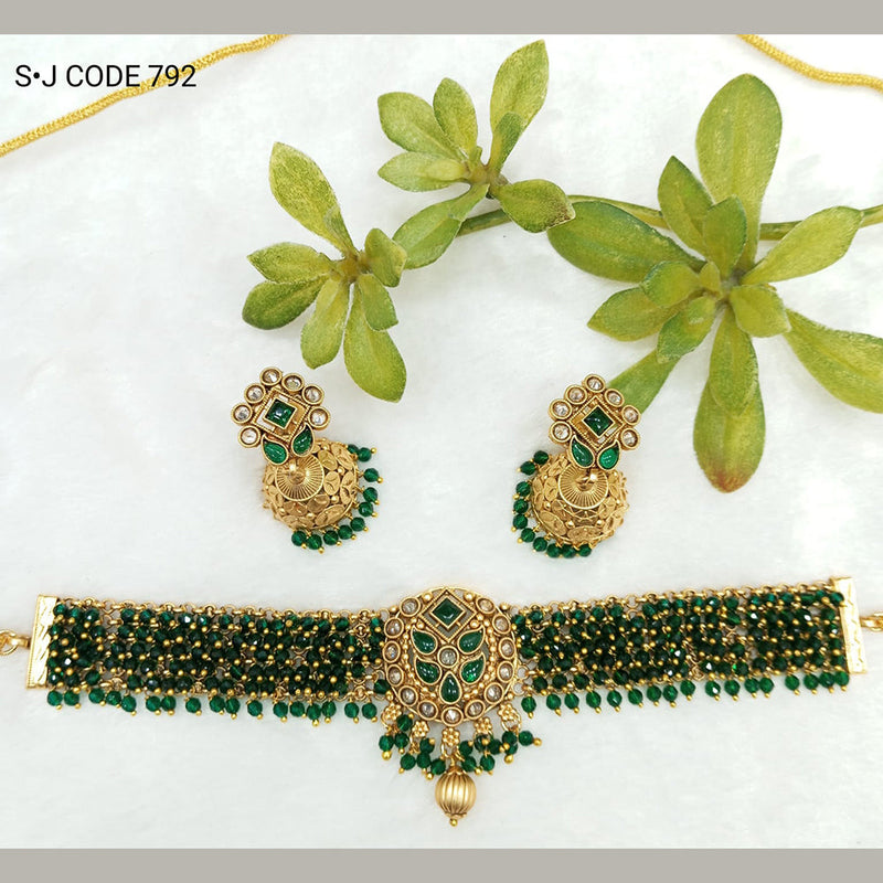 Shubham Creations Copper Gold Choker Nekclace Set