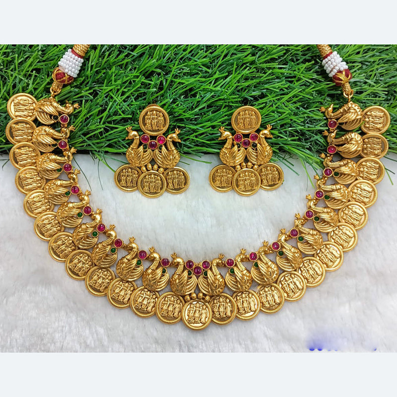 Shubham Creations Copper Gold Pota Necklace Set