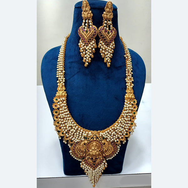 Shubham Creations Copper Gold Pota Necklace Set