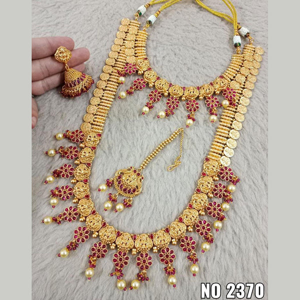 Star India Gold Plated Pota Stone Double Necklace Set