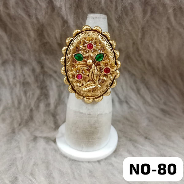 Star India Gold Plated Pota Stone Ring