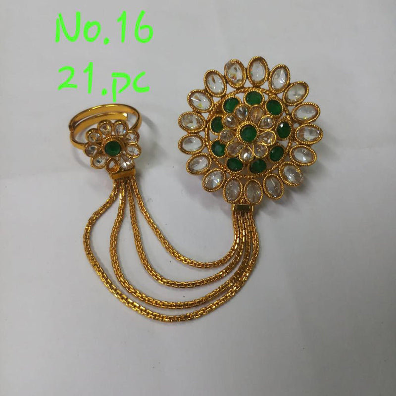 Star India Gold Plated Chain Double Ring