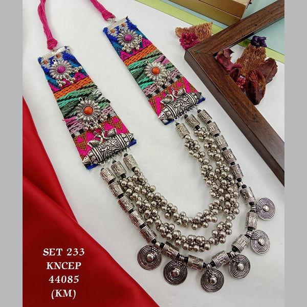 SP Jewellery Oxidised Plated Thread Long Necklace Set