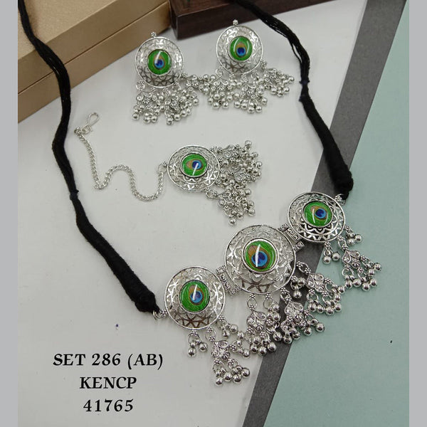 SP Jewellery Oxidised Plated Choker Necklace Set