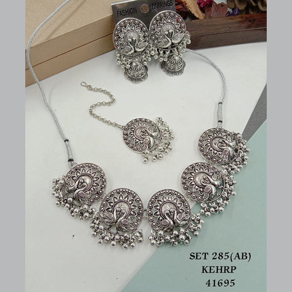 SP Jewellery Oxidised Plated Necklace Set