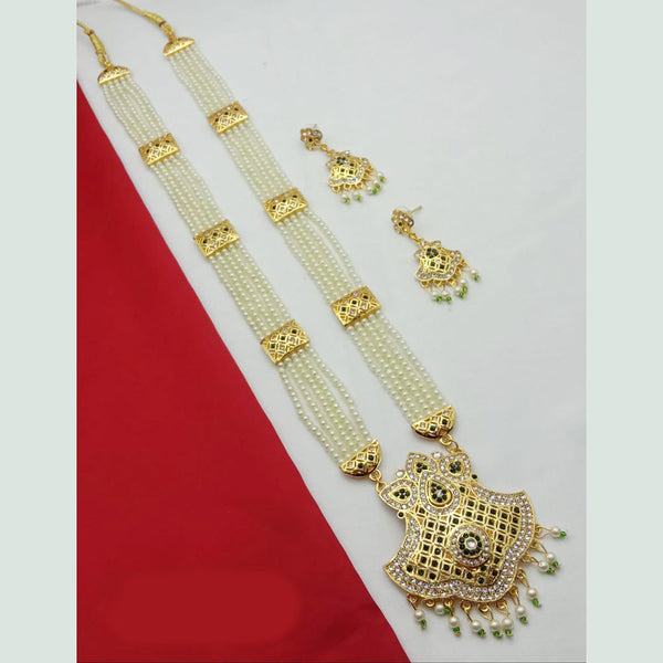 SP Jewellery Gold Plated Austrian Stone Long Necklace Set