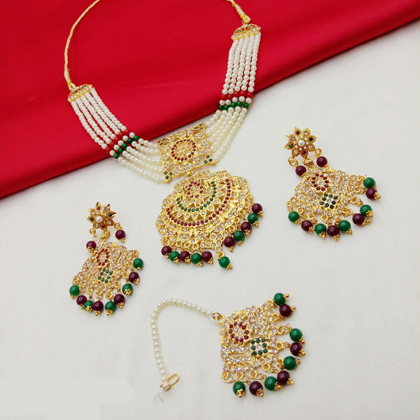 SP Jewellery Gold Plated Austrian Stone Necklace Set